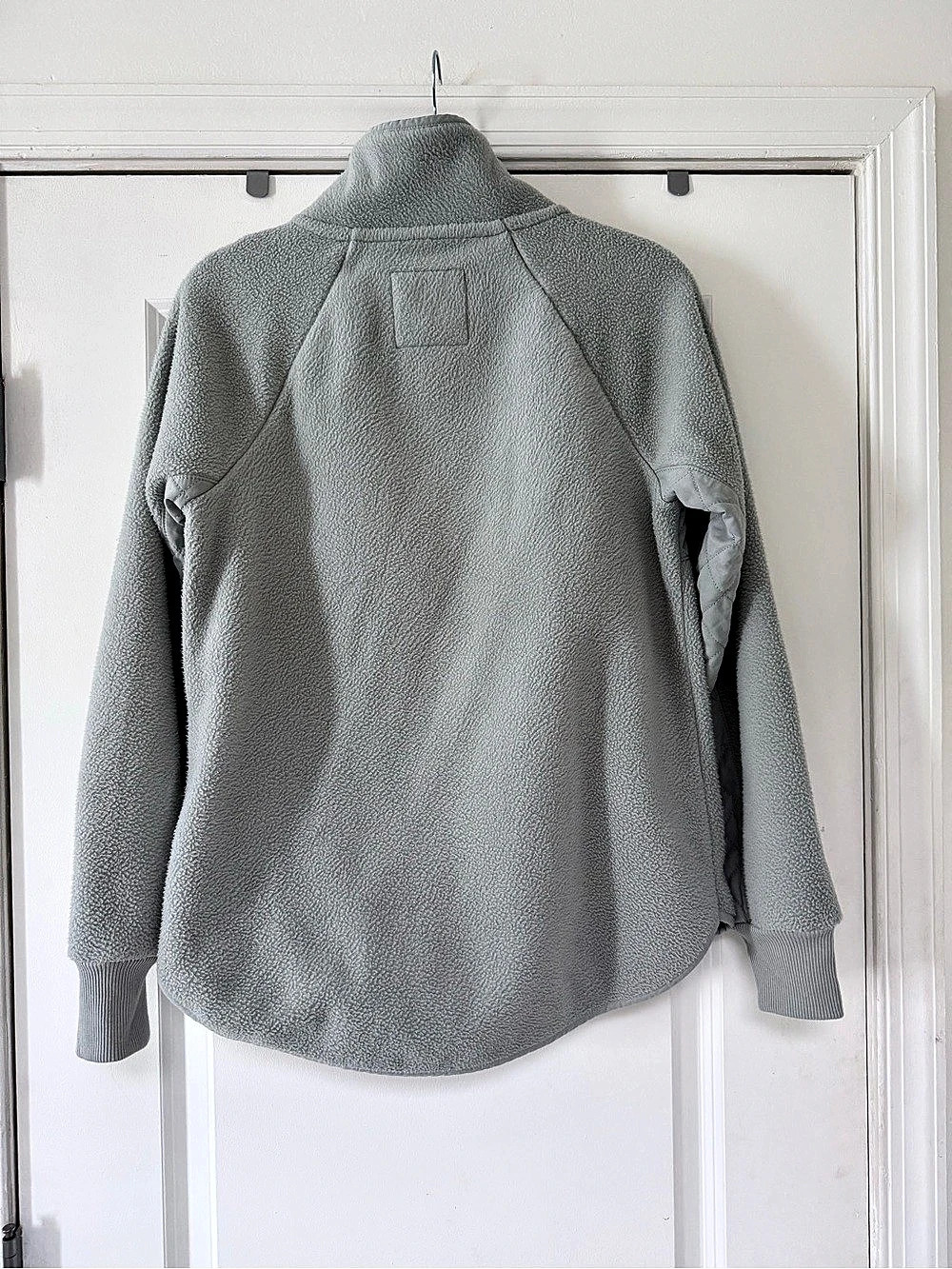 Abercrombie & Fitch Asymmetrical Snap Quilted Fleece Pullover Lt Blue Sz S - Picture 2 of 3